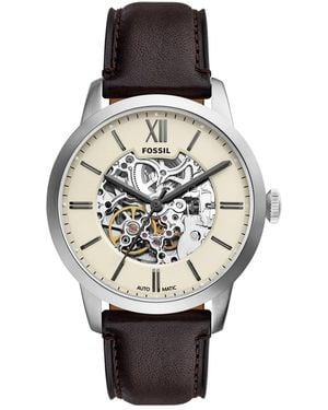 Fossil Automatic Townsman Leather Watch - Gray