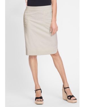Olsen Linen Blend Pull-on Skirt - Natural