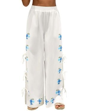 CUPSHE Undefined Floral Pants - White
