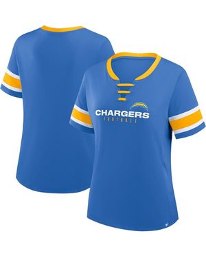 Fanatics Los Angeles Chargers Redzone Draw Play Athena Lace-up T-shirt - Blue