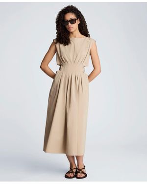 Kenneth Cole Sleeveless Boat Neck Midi Dress - Natural