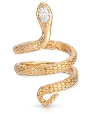 Ettika Serpentina Crystal Coiled Ring - Metallic