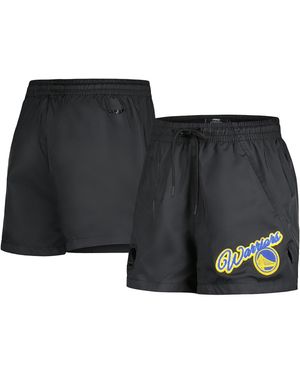 Pro Standard Golden State Warriors Script Woven Shorts - Black
