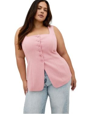 City Chic Plus Size Imogen Square Neckline Tailored Close Fit Vest