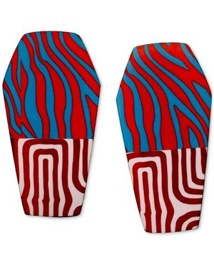 Swanky Designs Geometric Gemma Stud Earrings - Red