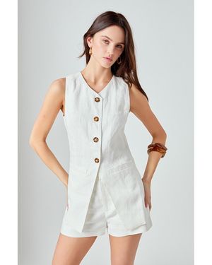 English Factory Linen Vest - White