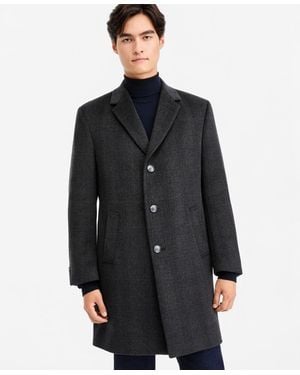 Nautica Modern-fit Wool-blend Overcoat - Blue
