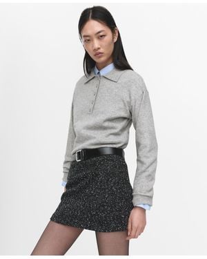 Mango Flecked Knit Skirt - Gray