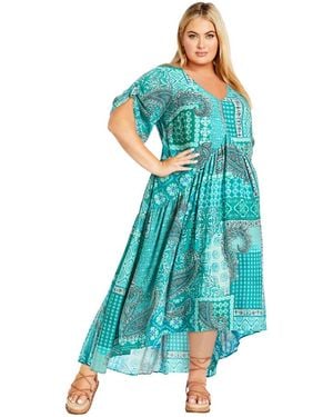 Avenue Plus Size Val Dress - Blue