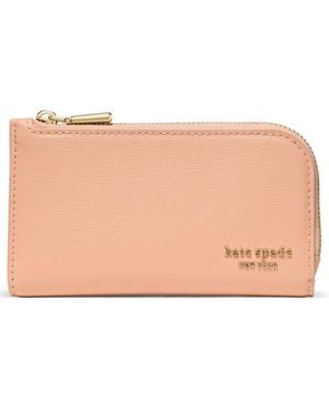 Kate Spade Devin Saffiano Leather Small Slim Bifold Wallet - Natural
