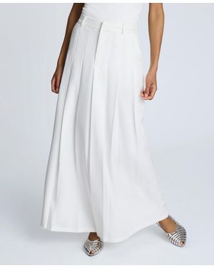 Kenneth Cole Fly-front Pleated Maxi Skirt - White