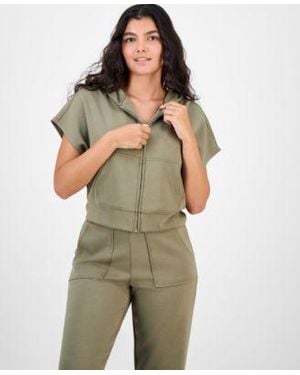 And Now This Now This Short Sleeve Scuba Hoodie P Xxs 4x Macys Exclusive - Green
