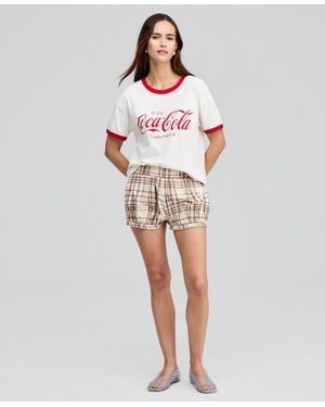 And Now This Cotton Plaid Pull-on Bubble Shorts - Multicolor
