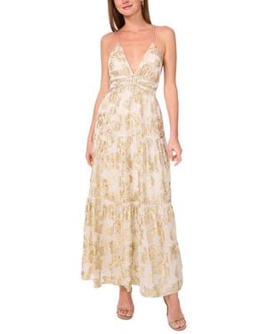 Parker The Liora Metallic Print Sleeveless Maxi Dress - Natural