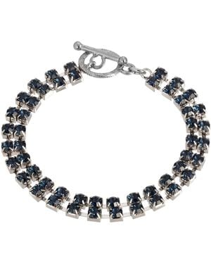 2028 Dark 2-row Rhinestone toggle Bracelet - Metallic