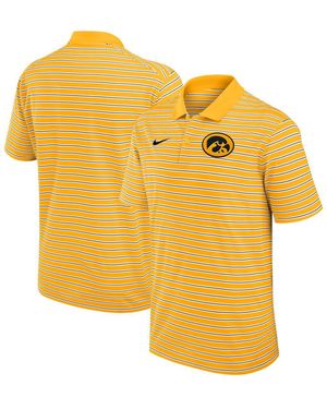 Nike Gold/white Iowa Hawkeyes Primetime Victory Striped Performance Polo Shirt - Yellow