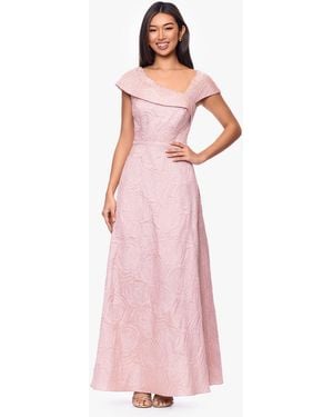 Xscape Asymmetrical Neck Ball Gown - Pink