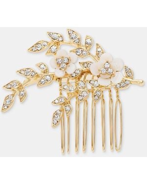 Lonna & Lilly Pave Flower Hair Comb - White