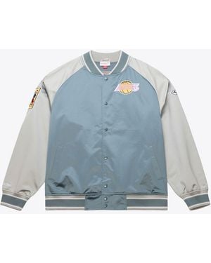 Mitchell & Ness Blue/silver Los Angeles Lakers Thunderstorm Lightweight Satin Full-snap Jacket