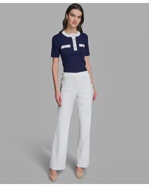 KARL LAGERFELD Petite Mid-rise Sailor Pants - Blue