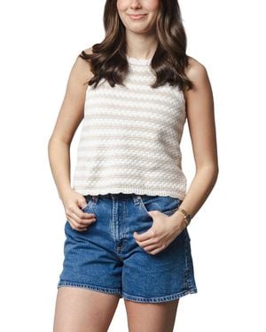 Hope & Henry Organic Button Back Sweater Tank - Blue