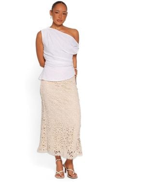 Petal & Pup Vesela High-waisted Crochet Maxi Skirt - White
