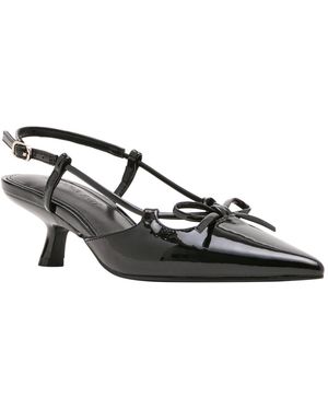 Madden Girl Kaia Slingback Bow Kitten Heel Pumps - Black