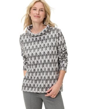 Olsen Geo Jersey Top - Gray