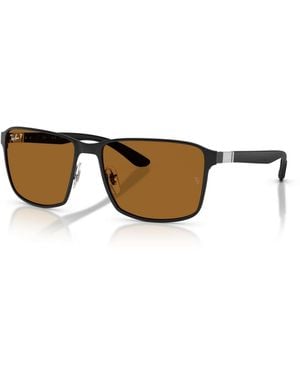 Ray-Ban Polarized Square Sunglasses Rb3721 - Brown