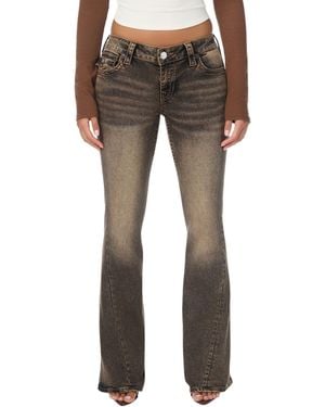 TRUE RELIGION Joey Low-rise Flare Stretch Jeans - Gray