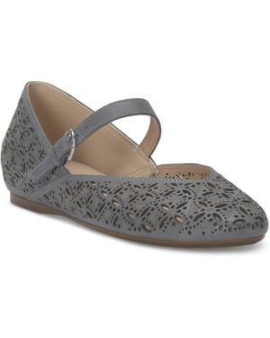Lucky Brand Cyrena Eyelet Mary Jane Ballet Flats - Gray