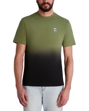 Karl Lagerfeld Ombre Short Sleeve Crewneck Logo T-shirt - Green