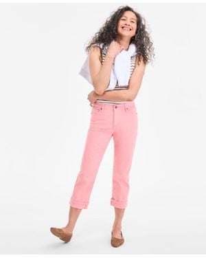 Style & Co. Mid-rise Curvy Capri Jeans - Pink