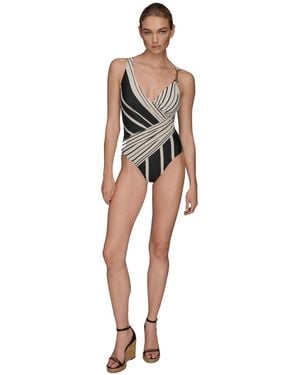Donna Karan Wrap Front One-piece Swimsuit - Multicolor