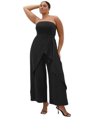 City Chic Attract Strapless Jumpsuit - White