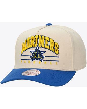Mitchell & Ness And Seattle Mariners Retro Arch Pro Pinch Snapback Hat - White