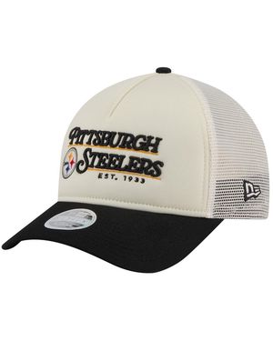 KTZ Light Beige/black Arizona Diamondbacks Retro 9forty M-crown A-frame Trucker Adjustable Hat - Gray