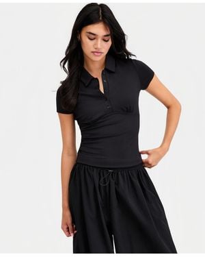 BarIII Fitted Polo Shirt - Black