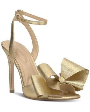 Jessica Simpson Olivine Bow High-heel Stiletto Dress Sandals - Metallic