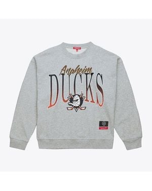 Mitchell & Ness Anaheim Ducks Hockey Night Sweatshirt - Gray