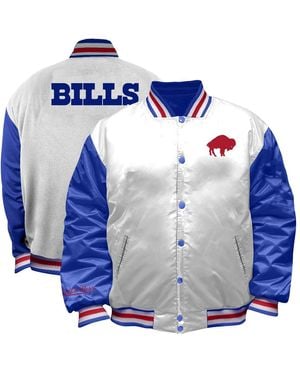 Mitchell & Ness Buffalo Bills Throwback Plus Size Full-snap Satin Jacket - Blue