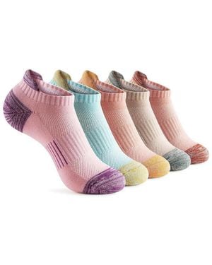 Gallery Seven Ankle Socks 5-pairs Cushioned And Breathable For Running And Casual Wear - Pink
