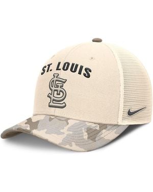 Nike St. Louis Cardinals Camo Pack Rise Adjustable Trucker Hat - Natural