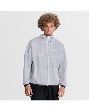 Fanatics White San Francisco 49ers Type Play Down Full-zip Jacket - Gray