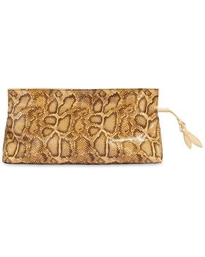 Sam Edelman Poppy Oversized Medium Leather Clutch Handbag - Natural