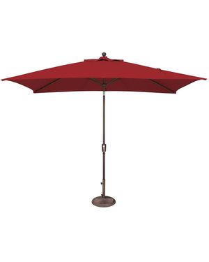 Mondawe 6.6ftx10ft Solefin Rectangle Patio Umbrella - Red