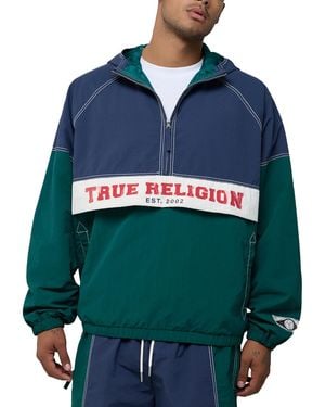 TRUE RELIGION Color-block Big T Anorak Jacket - Blue