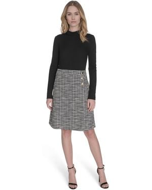 Eliza J Petite Mock Neck Dress - Black