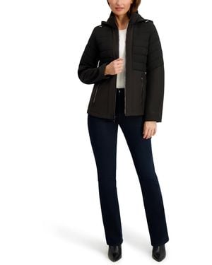Nautica Fleece-lined Hooded Softshell Coat - Black