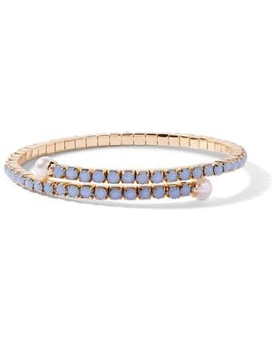 Brook and York Tone Plated Isabella Opal Coil Tennis Bracelet - White